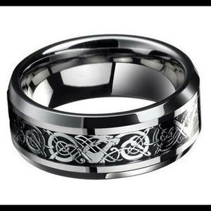Stainless Steel Comfort fit Dragon Ring sz 10